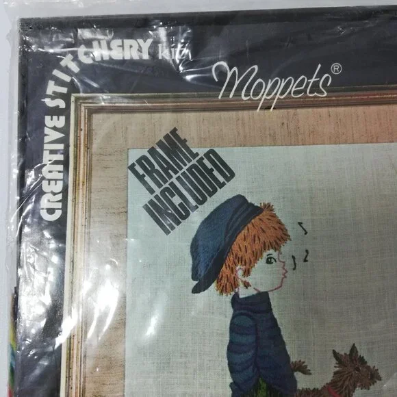 Creative Stitchery Kit Moppets Boy With Dog Everyone Needs A Friend Crewel 787B - Picture 3 of 8